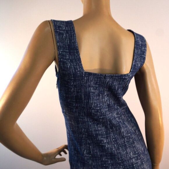 Sugar Lips Dress Sz S Square Neck Sleeveless Ruffle Hem Knee Length Tweed Patern - Picture 5 of 11